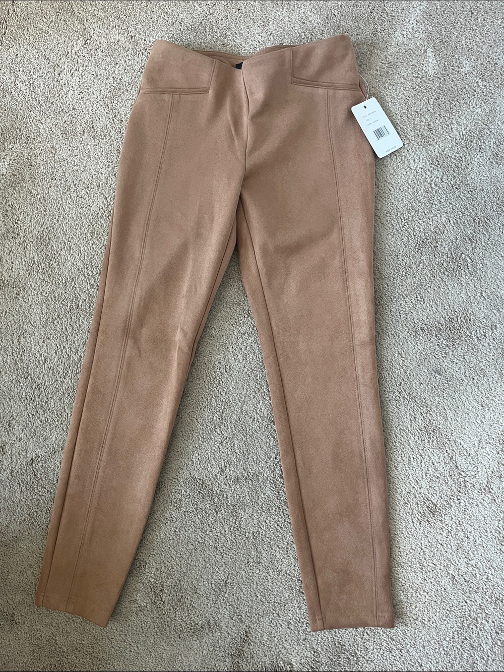 Zac & Rachel | Cognac Faux Suede Slim Skinny Pants | Size S NWT